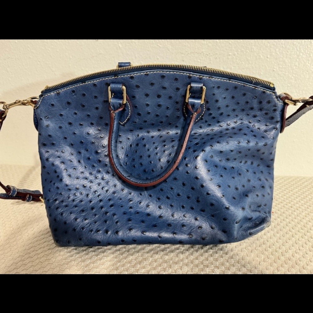 Dooney & Bourke Textured Blue Satchel - Picture 2 of 8